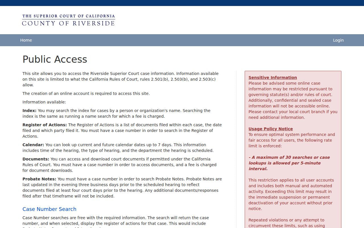 Hemet court records access details from Riverside Superior Court