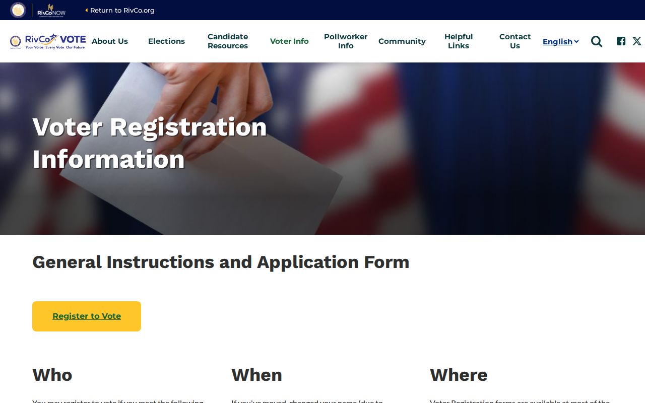 Hemet voter records eligibility and update information from Riverside County